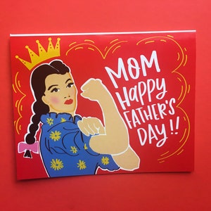 Mamma Felice festa del papà biglietto d'auguri / Madre single femminista / LGTB Papà Mamma Spedizione regolare non include il monitoraggio