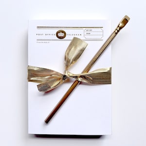 Telegram-notitieblok met gouden randen 70 vellen papier elke pagina met goudfolie GRATIS VERZENDING IN DE VS perfect voor het schrijven van brieven, vulpen