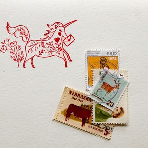 Einhorn mail Stempel snail mail lover penpal Geschenk Umzug Ankündigung Bullet Journaling scrapbook Kuvert Verpackung Papier Dekor