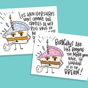 Joyeux Anniversarie carte de voeux drôle Bonne Fête! French greeting card Happy Birthday for him cute funny for brother, nephew kid