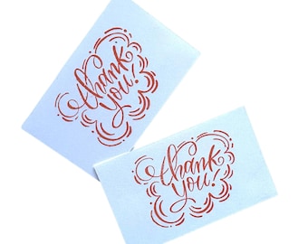 Thank you calligraphy lettering rubber stamp snailmail lover penpal gift bullet journaling scrapbook envelope package hobonchi cute decor
