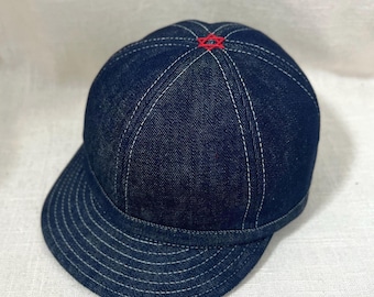 Indigo Denim Baseball Cap with Embossed Logo and Red Stitching Red Stitching Cap SEYMON Men main image 3