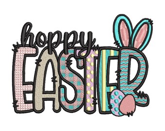 3 maten Happy Easter-borduurontwerp - perfect voor al je knutselbehoeften