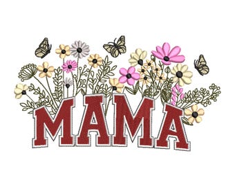 Mama Stickdatei, Stickdatei Trendiges Geschenk zum Muttertag, 3 Größen