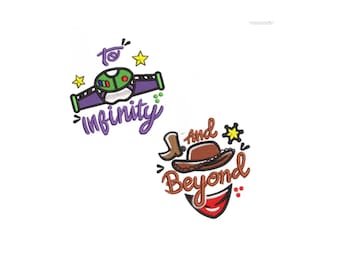 Toy Story-borduurontwerp: Buzz Lightyear en Woody (digitale download, inclusief pdf-diagrammen)