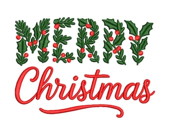 Mery kerst Machine borduurwerk ontwerpen 4 x 4 en 5 x 7" HOOP, sierlijke bladeren Heirloom Xmas, formaten dst exp jef pes vp3 xxx pes