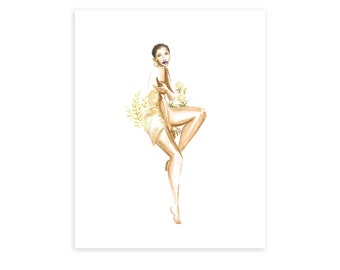 Virgo Art Print: Podpisana ilustracja akwarelowa
