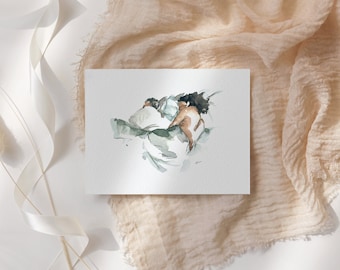 Macierzyństwo, wydruk akwarelowy: sygnowana sztuka giclée