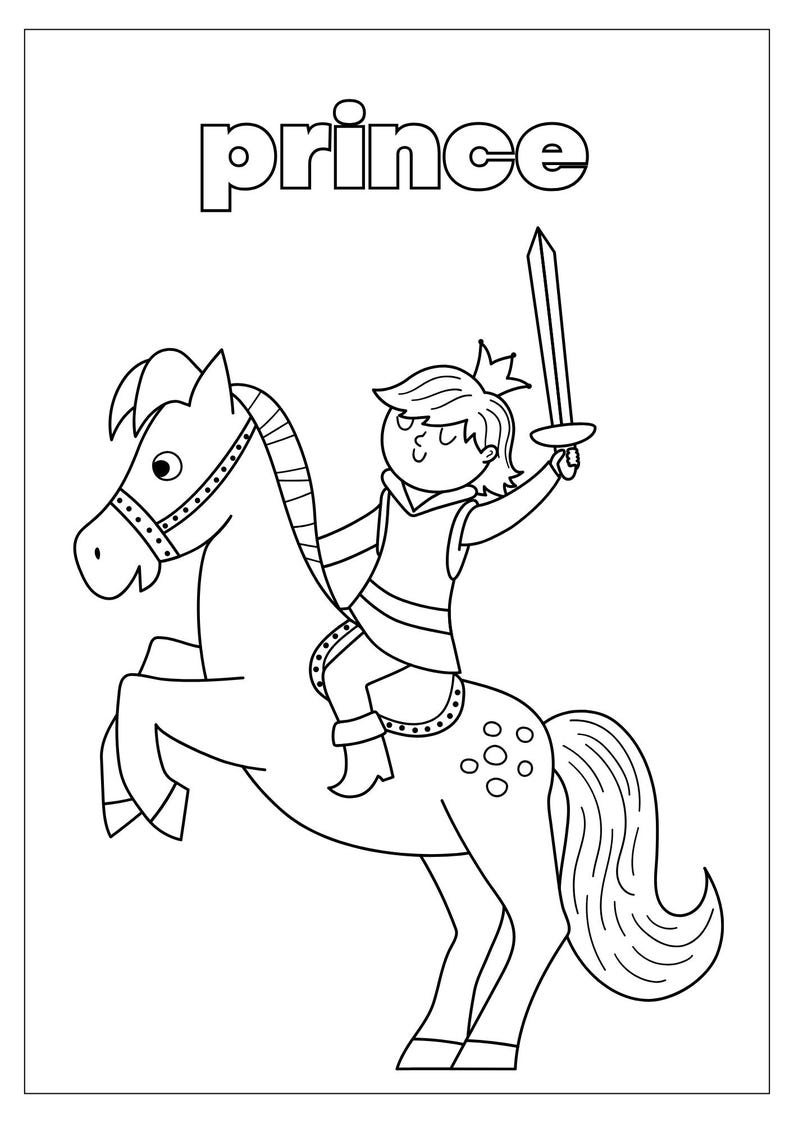 Fairy Tales Coloring Book for Kids Princess & Unicorn Printable Pages