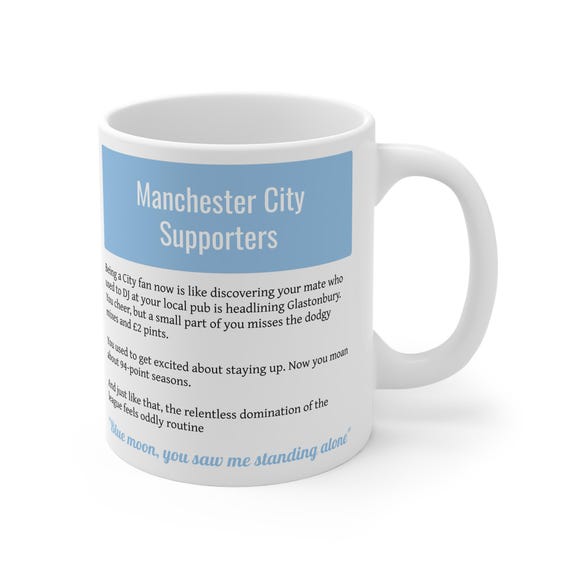 Tazza Ufficiale Manchester City 325 Ml In Gres – Perfetta Per Tè E Caffè, Regalo Per Fan Citizens