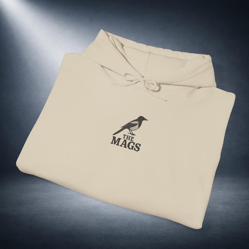 Retro Newcastle United Hoodie- Unofficial Fan Inspired Hand-Drawn NUFC Magpie Logo - Vintage Football Hoodie- Gift for Magpies Fans - Unisex image 1