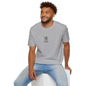 Retro Chelsea Shirt - Unofficial Fan Inspired Hand-Drawn CFC Lion Crest - Vintage Football Tee - Gift for Blues Fans - Unisex Present image 4