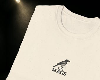 Maglia retrò del Newcastle United - Logo della gazza NUFC disegnato a mano non ufficiale ispirato ai tifosi - Maglietta da calcio vintage - Regalo per i tifosi delle gazze - Unisex
