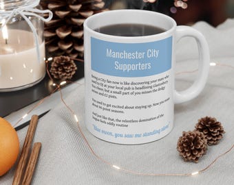 Manchester CIty FC Tasse - Lustiges Fußball Fan Geschenk - Blues Fan Tasse - Geschenk für Manchester City Fans | Fußball-Tasse - Perfekt für Geburtstage