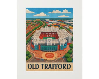 Old Trafford LEGO-Style Print - Manchester United Stadium Poster - Football Fan Gift - Man United Wall Art - Red Devils Home Decor