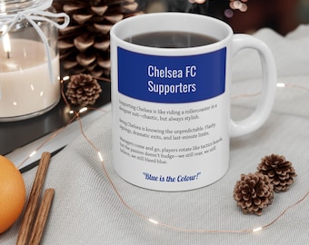 Taza del Chelsea FC - Regalo divertido para aficionados al fútbol - Taza para hinchas del Blues - Regalo ideal para aficionados del Chelsea / Taza de fútbol - Perfecta para cumpleaños