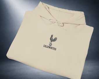 Retro Spurs Hoodie - Fan Inspired - Hand-Drawn THFC Cockerel Logo - Vintage Football Hoodie- Gift for Tottenham Fans - Unisex Present