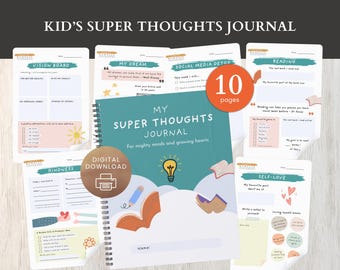 Kids Journal, Daily Journal, Fun Writing Prompts, Gratitude Journal for Children,  Digital Kids Journal, Positive Journ