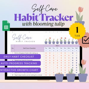 Habit Tracker Daily Weekly Monthly Spreadsheet, Habit Tracking Template Goal Tracker Google Sheets SelfCare SelfLove Habit Planner Excel
