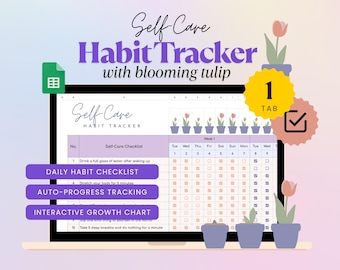 Habit Tracker Daily Weekly Monthly Spreadsheet, Habit Tracking Template Goal Tracker Google Sheets SelfCare SelfLove Habit Planner Excel