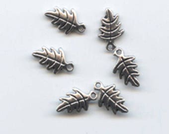 Silver Metal Leaf Charms Quanity 6