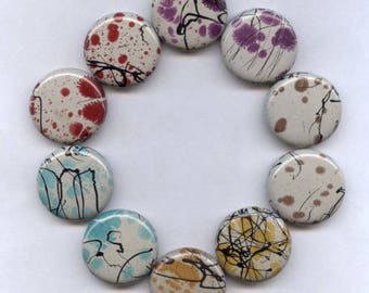 Splattered Beads  Acrylic 27mm Round