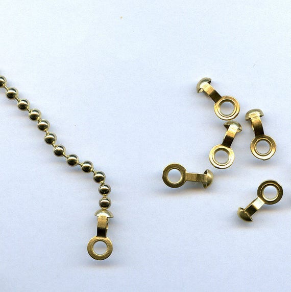 50 Brass Ball Chain Connectors 