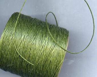 Olive Waxed Cord Thread 5 yards