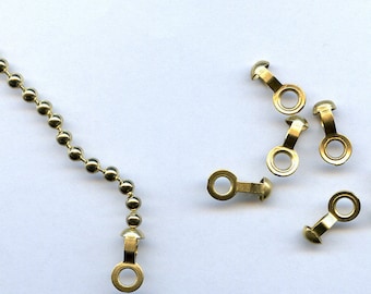 50 Brass Ball Chain Connectors