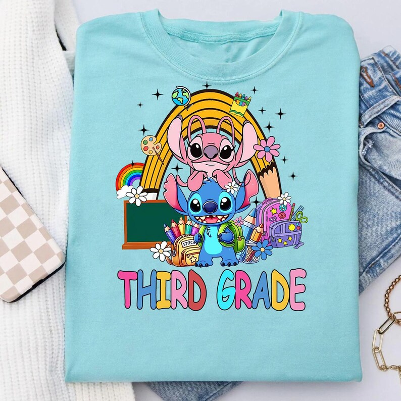 Stitch Back to School Third Grade Png, Cute Stitch Student Png, First ...
