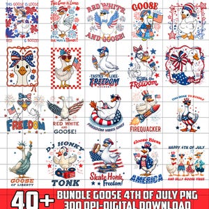 40+ Designs Goose 4Th of july Bundle Png, , Fourth Of July Png, USA Png, America Bundle Png, Independence Day, American Flag Png, Bundle
