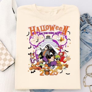 Disneyland cruise line Halloween on the high seas png, Mickey and friends Halloween png, not so scary party 2025, Halloween trip design