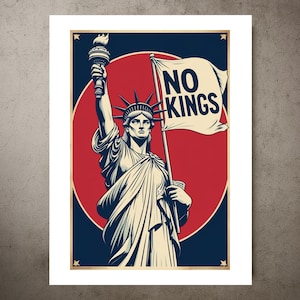 No Kings Liberty Resistance Protest Sign PRINTABLE, Anti-Trump Protest Poster For March, Digital Download, Political Activist Rally Sign