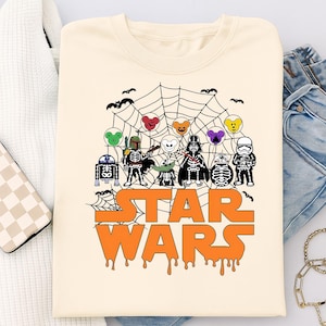 Star Wars Halloween PNG, Cute Star Wars Characters in Costumes Digital File, Spooky Disney Halloween Sublimation Design for Fans