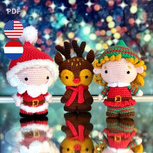 Crochet Santa, Elf and Reindeer Pattern PDF