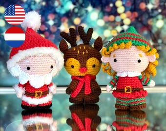 Crochet Santa, Elf and Reindeer Pattern PDF