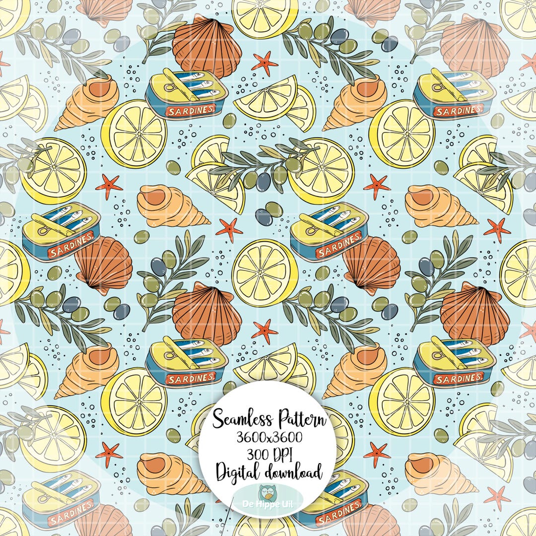 Vintage Seashells Seamless Pattern PNG | Coastal Ocean Shell Digital ...