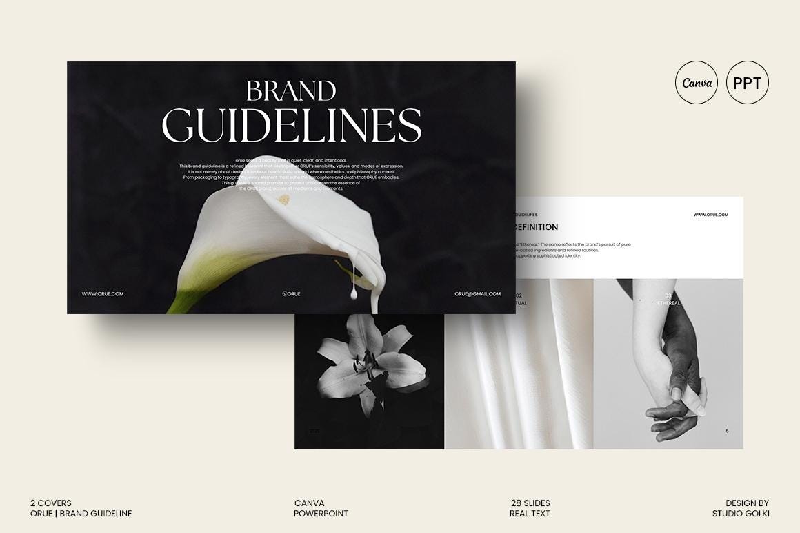 Canva Brand Guidelines Template: Minimalist Brand Book, Editable Style ...