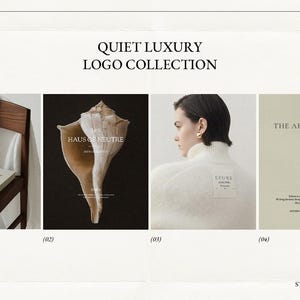 Premade Quiet Luxury Logo Collection: 120 Editable Elegant Logo Templates for Canva and Illustrator image 1