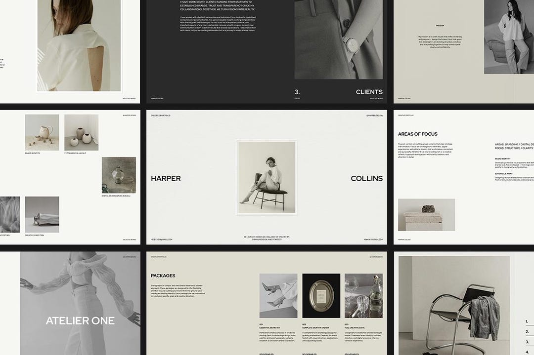 Minimalist Portfolio Template: 28 Editable Slides for Canva & Indesign ...