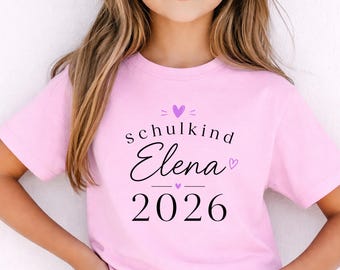 Back to school gift 2026, personalized T-shirt for schoolchildren with name, first day of school, shirt for girls