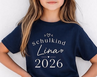 Back to school gift 2026, personalized T-shirt for schoolchildren with name, first day of school, shirt for girls