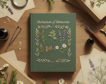 Cuaderno de herbario bordado a medida, diario de recuerdos botánicos bordado a mano, regalo personalizado para jardineros