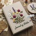 Personalized HAND Embroidered Notebook, Handmade Fabric Notebook, Custom Diary, Daisy Notebook, Fabric Hard Cover Journal, Custom Notebook product logo
