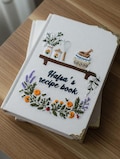 Hand Embroidered Recipe Journal Notebook, Floral Kitchen Diary, Rustic Cookbook Organizer, Personalized Gift for Mom Baker Vintage Style product logo