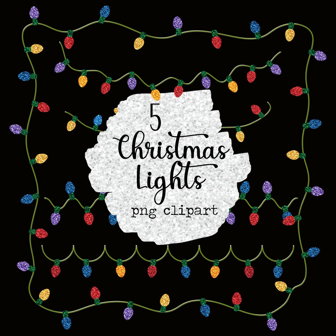 Christmas Lights Glitter Clipart Digital Printable PNG - Etsy
