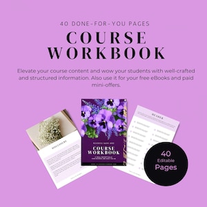 Editable Canva Workbook Template - Purple - Lead Magnet Template - Course Creator -  Coaching Worksheet Templates - Life Coaching Tools