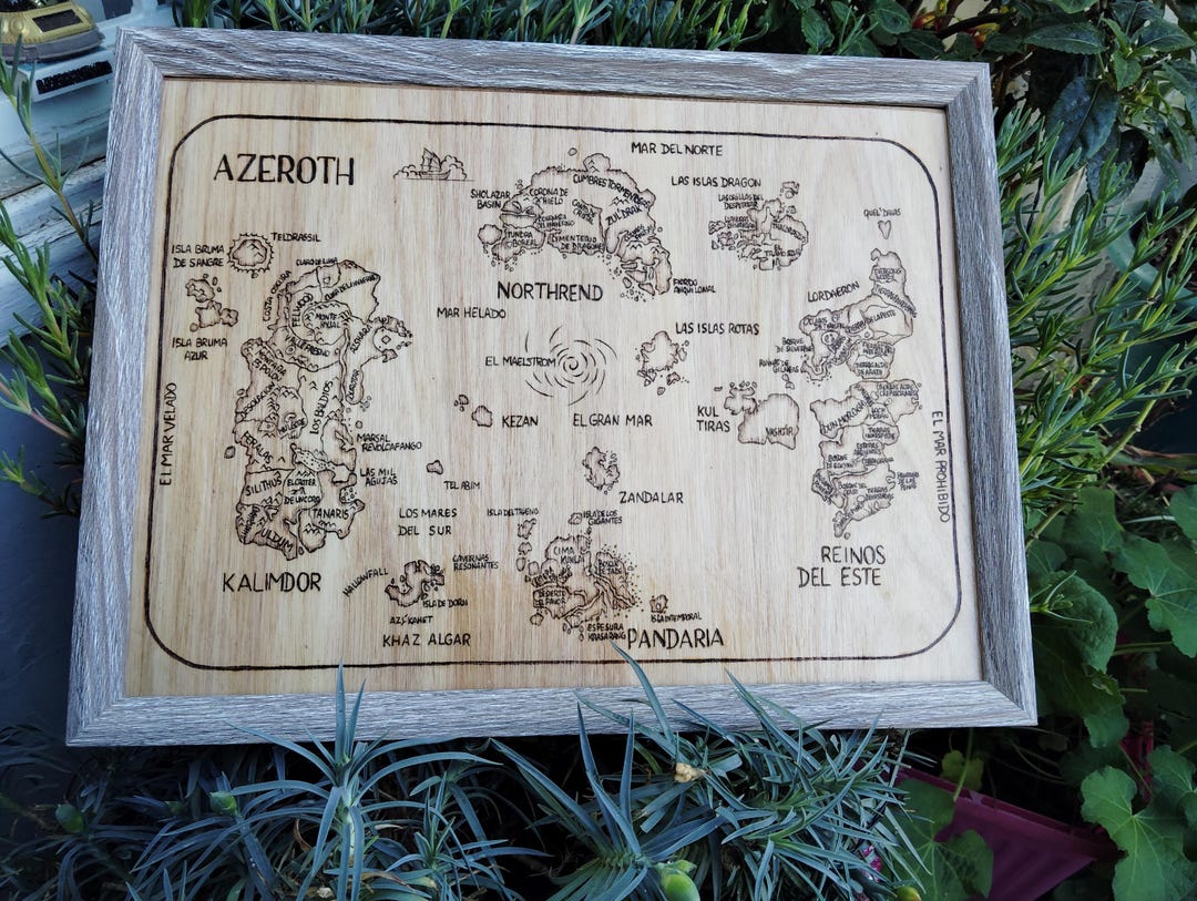 Map of Azeroth in Pyrography - World of Warcraft - Etsy