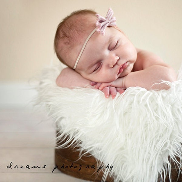 STOREWIDE SALE - White - Soft, Cozy, Cuddly Faux Fur Nest - Perfect Newborn Photography Prop - Plush Long Pile