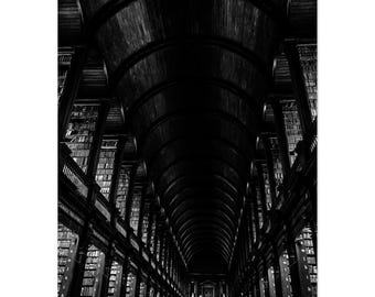 Biblioteca del Trinity College de Dublín — Impresión fotográfica de la Sala Larga / Arte irlandés / Arte mural para amantes de los libros / Arquitectura